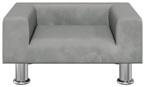Cama para cães 50x40x26,5 cm veludo cinzento-claro