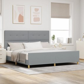 Cama vidaXL Cinza Claro 200x200 cm Tecido