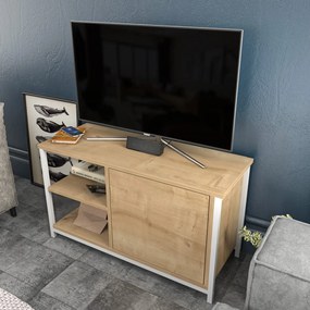 Suporte para TV Muskegon – Branco Carvalho – 89,6 x 35,3 x 50,8 cm