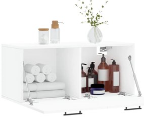 Armário de parede 80x36,5x35 cm derivados de madeira branco