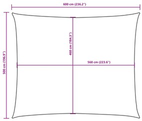 Para-sol estilo vela tecido oxford retangular 5x6 m vermelho