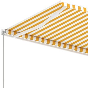 Toldo retrátil manual independente 600x350 cm amarelo e branco