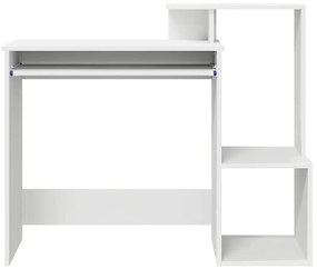 Mesa de Computador Branca Branca Aglomerado Padrão Armazenamento