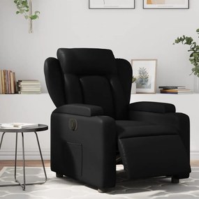vidaXL Poltrona reclinável elétrica couro artificial preto
