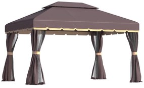 Pérgola de Jardim 4x3m Pérgola de Alumínio com Teto de Ventilação 4 Co