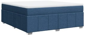 Cama com molas/colchão 180x200 cm tecido azul