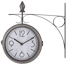 Relógio de parede 22 cm branco e prateado ROMONT Beliani