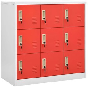 vidaXL Cacifo 90x45x92,5 cm aço cinzento-claro e vermelho