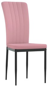 Cadeiras de jantar 4 pcs veludo rosa
