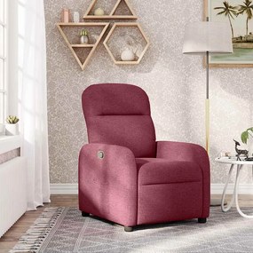 vidaXL Poltrona reclinável tecido vermelho tinto