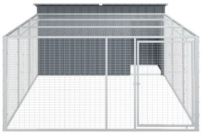 Casota p/ cães c/ parque 197x396x110 cm aço galvaniz. antracite