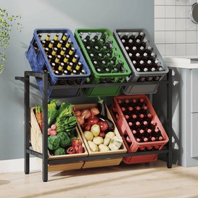 Estante para caixas de bebidas 36 x 105 x 81,1 cm com 2 níveis para 6 caixas Preto