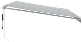 Toldo retrátil automático com LED 500x300 cm antracite/branco