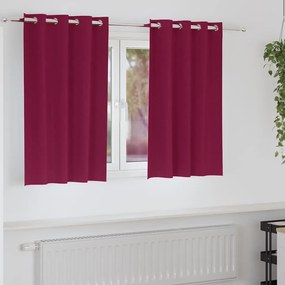 vidaXL Cortinas 2 pcs Vinho Vermelho 140 x 140 cm Poliéster