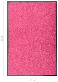 Tapete de porta lavável 60x90 cm rosa