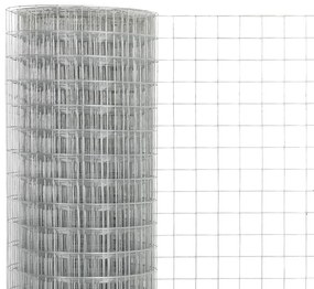 Cerca de arame p/ galinheiro 25x0,5 m aço galvanizado prateado