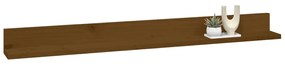 Prateleiras de parede 2pcs 110x11x9cm pinho maciço castanho-mel