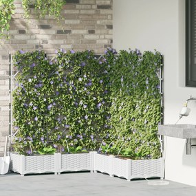 Plantadores de Jardim com Sistema de Irrigação 5 pcs Branco