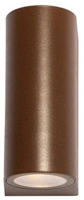 Candeeiro de parede exterior castanho ferrugem oval 2 luzes - Baleno Moderno