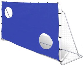 90573 vidaXL Baliza de futebol com parede pontaria 240x90x150 cm aço