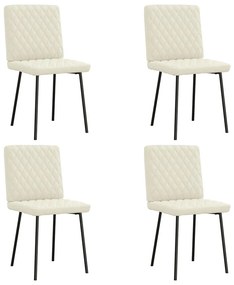 Cadeiras de jantar 4 pcs veludo cor creme
