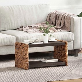 vidaXL Mesa de centro Natural 70 x 35 x 35 cm Madeira de Mogno Sólida