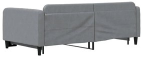 Sofá-cama com gavetão 100x200 cm tecido cinzento-claro