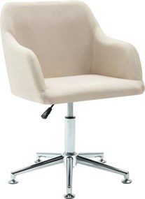 vidaXL Cadeira de jantar giratória tecido cor creme