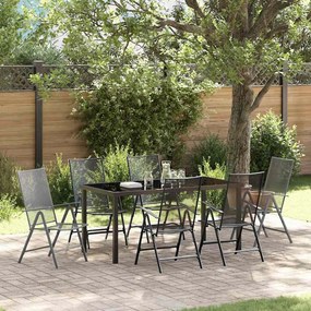 vidaXL Conjunto de Jantar de Jardim 7 Peças Aço Antracite