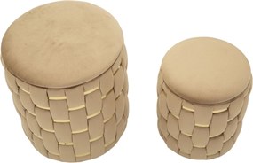 PUFE COM ARMAZENAMENTO SHANTY CONJUNTO DE 2 PEÇAS Ø 37X42-28X35 CM ROSA