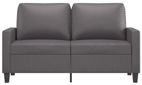 Sofá de 2 lugares 120 cm couro artificial cinza