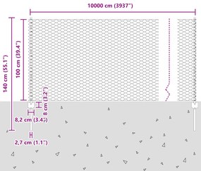Postes de Cerca 22 peças U-Channel Cinzento 100 cm Aço