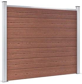 Conjunto painel de cerca 353x146 cm WPC castanho