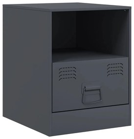 Mesas de cabeceira 2 pcs 34,5x39x44 cm aço antracite