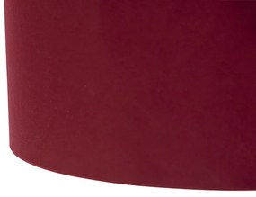 Candeeiro de suspensão com tons de veludo vermelho com ouro 35 cm - Blitz II preto Clássico / Antigo