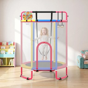 Trampolim Infantil Multifuncional, 154 x 154 x 210 cm, Seis Atividades, Multicolor