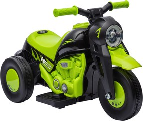 AIYAPLAY Mota Elétrica para Crianças Mota a Bateria 6V com Função de Bolhas Farol Música Motocicleta para Crianças com Velocidade 3km/h Carga 30 kg Verde | Aosom Portugal