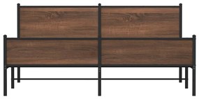 Estrutura cama sem colchão 160x200 cm metal carvalho castanho