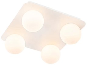 Moderna luminária de teto para banheiro quadrado branco 4 luzes - Cederic Moderno