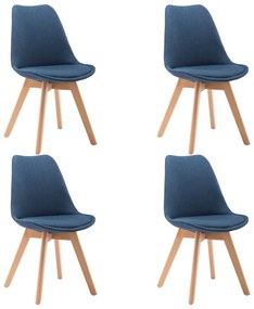 vidaXL Cadeiras de jantar 4 pcs tecido azul - 183345
