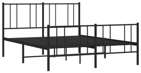 Estrutura de cama sem colchão com pés 160x200 cm preto