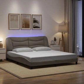 vidaXL Estrutura de cama com LED sem colchão 180x200 cm tecido