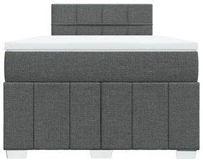 Cama boxspring com colchão 120x190 cm tecido cinzento-escuro