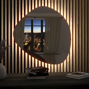 Espelho LED orgânico com iluminação A22