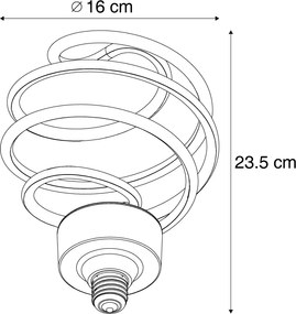 Lâmpada LED E27 Deco Preta Espiral 6W 370 lm 3000K