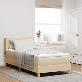 Cama Box vidaXL com Colchão Creme 80x200 cm Tecido