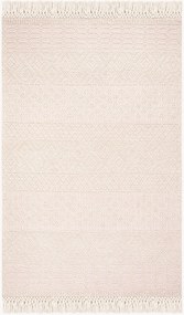 Tapete em lã artesanal de pelo curto bege