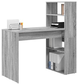 Secretária com Armazenamento Cinzento Sonoma 113x54x120 cm Aglomerado