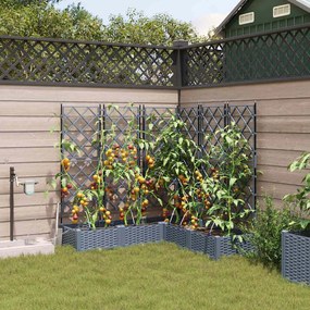 vidaXL Jardineiras com sistema de irrigação para 5 peças, cinza claro