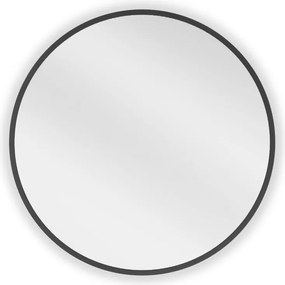 Mexen Loft espelho de casa de banho redondo 30 cm, moldura preta - 9850-030-030-000-70